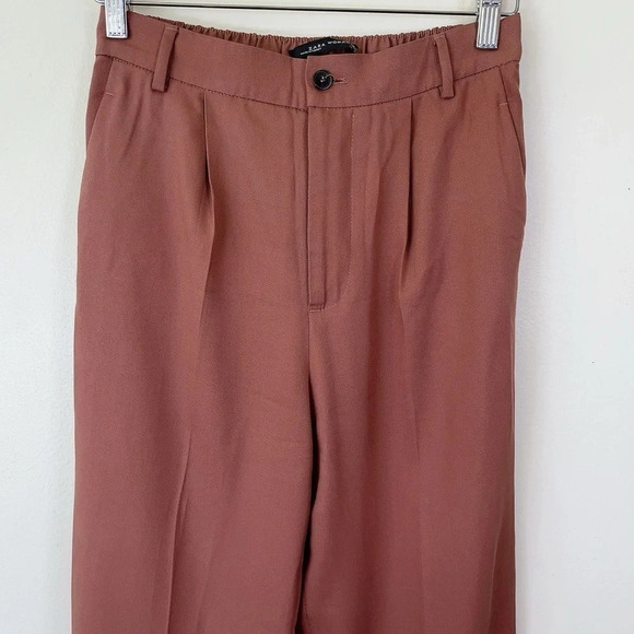 Zara Tapered Pleated Brown Trouser - Picture 2 of 10